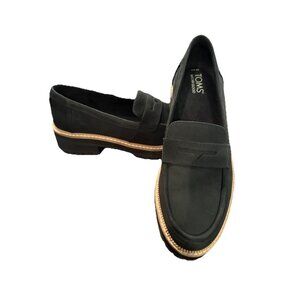 Toms Wear Good Suede Black Slip On Shoes Size 9 READ